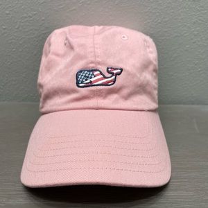 Vineyard Vines Pink Hat/Baseball Cap w/ Patriotic Whale